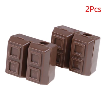 

Creative Chocolate 2Pcs Pencil Sharpener With Eraser For Kids Students Plastic Sharpener Stationery Set School Office Supplies