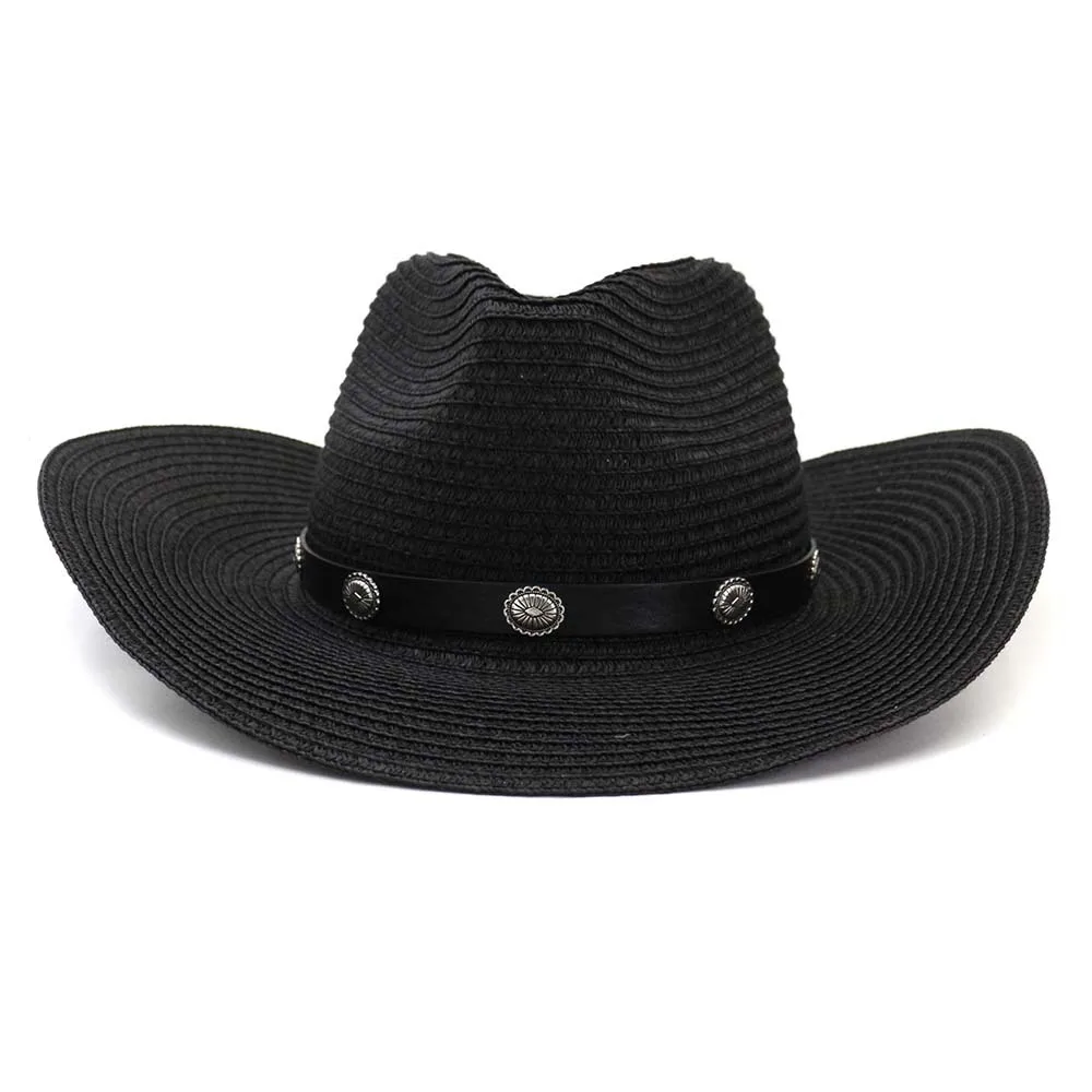 Sun Hat Man Summer Panama Straw Cowbay Casual Beach Wide Brim Outdoor Cap Accessory (6)