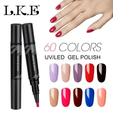 LKE Светодиодный УФ-гель-карандаш для ногтей, дизайн клея, дизайн для маникюра Venalisa, 60 цветов, эмалированная удобная ручка для чистки ногтей