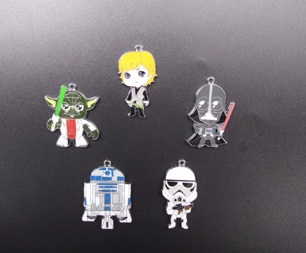 

20pcs Cartoon Star Wars Mix Enamel Metal Charm bracelet Pendants DIY necklace Jewelry Making Mobile Phone Accessories