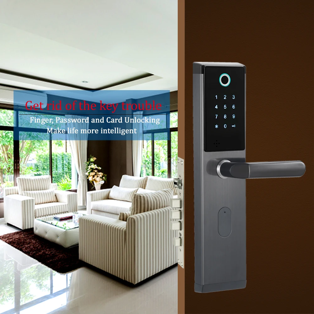  Digital Biometric Fingerprint Password Door Lock Keyless Smart Door Lock Fingerprint+Password+RFID  - 32837980962