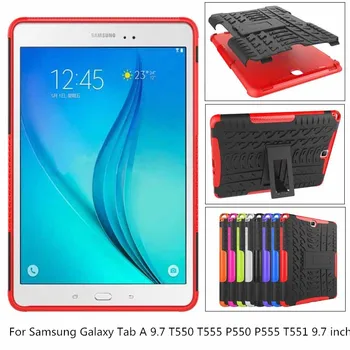 

Armor Shockproof Non Slip Stand Tablet Case Cover For Samsung Galaxy Tab A 9.7 T550 T555 P550 P555 SM-T550 SM-T551 case + pen