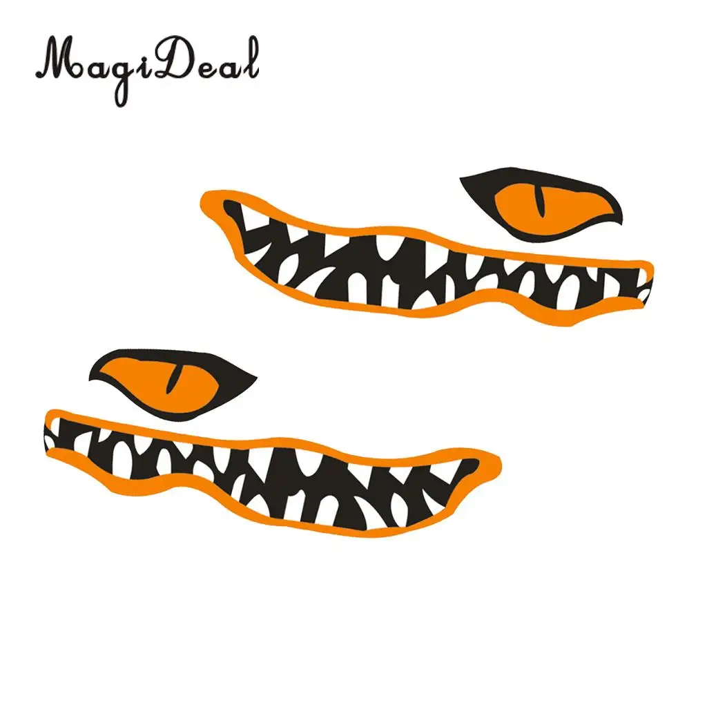 MagiDeal New 1 Pair River Monster Mouth&Eye Vinyl Decal Stickers for Kayak Canoe Fishing Boat Car Truck Yaht Dinghy Window Decor