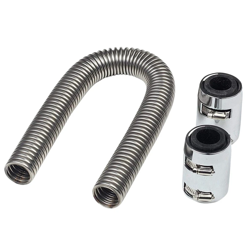 24 Inch Flexible Upper / Lower Radiator Hose Kit & Stainless Steel WITH