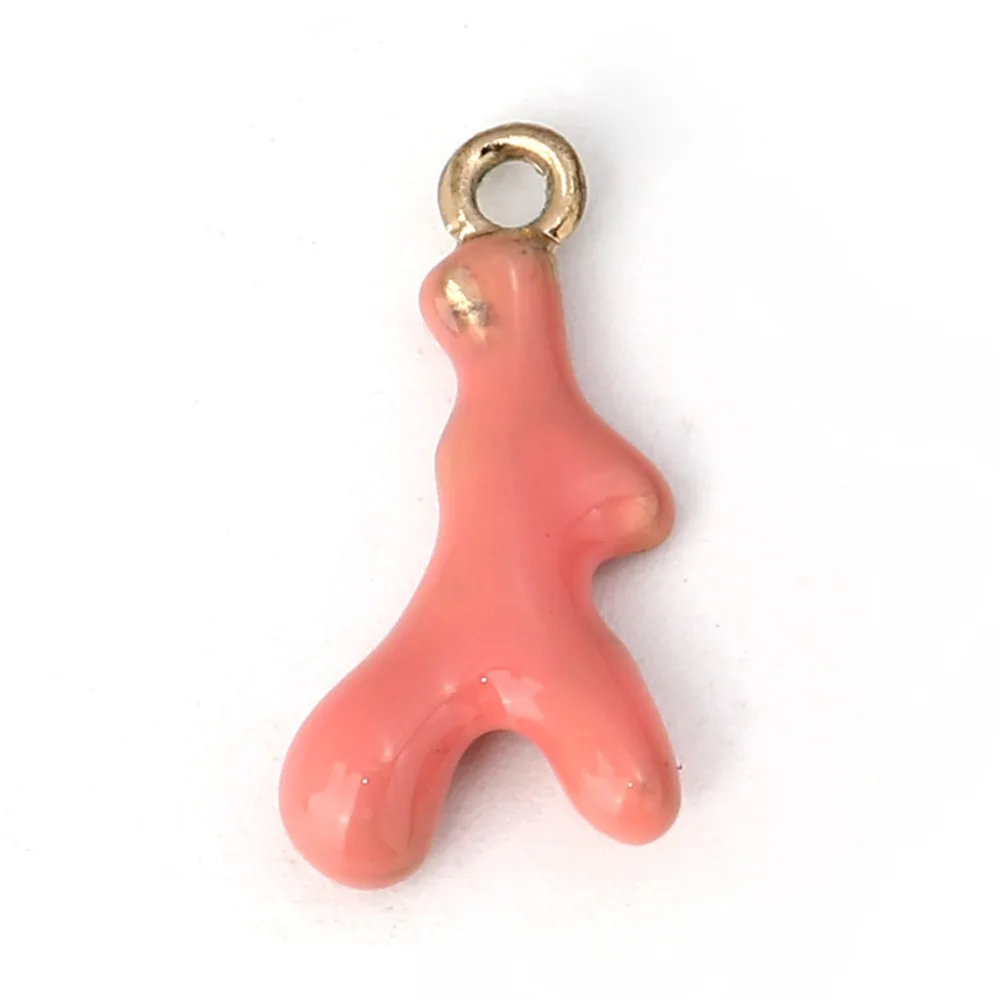 

Doreen Box Zinc Alloy Ocean Jewelry Charms Pendant Coral Gold Color Pink Deer Horn/ Antler 18mm( 6/8") x 9mm( 3/8") 20 PCs
