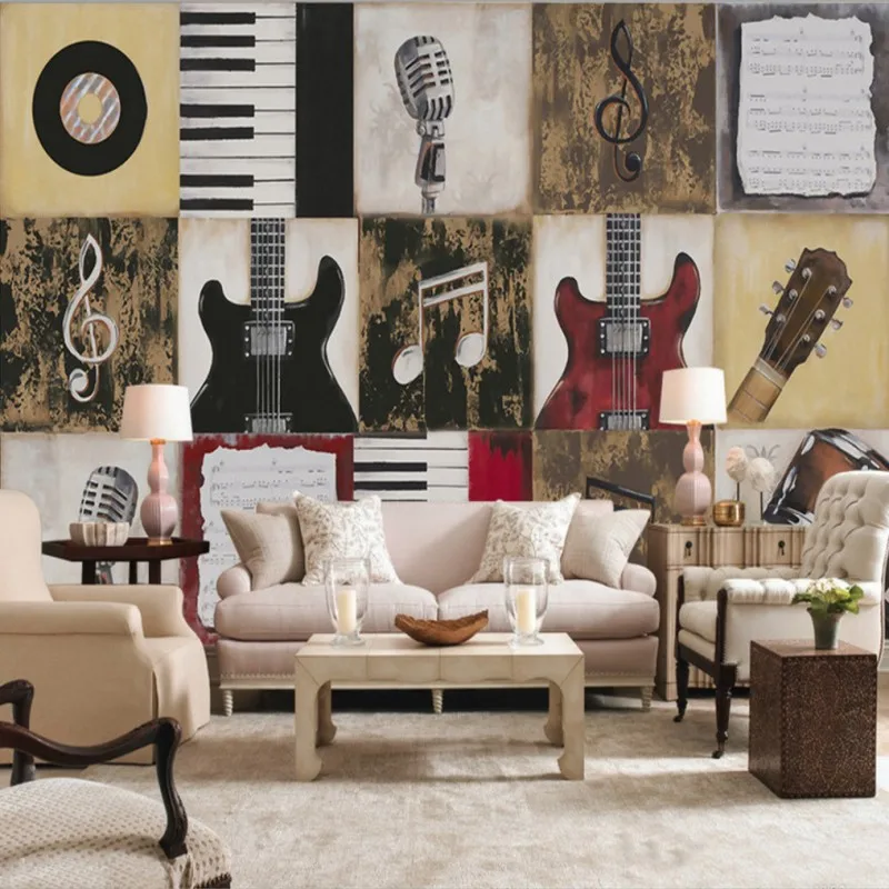 Us 1146 30 Di Scontocarta Da Parati 3d Personalizzato Pianoforte Strumento Musicale Negozio Murale Soggiorno Ristorante Camera Da Letto Carta Da