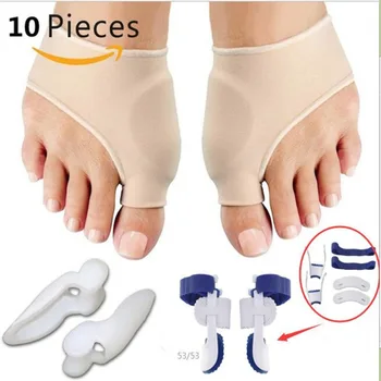 

10pcs/set Toe Straightener Toe Straightener Set Soft Bunion Pads Silicone Toe Separators Toe Thumb Correctors Foot Care Tool