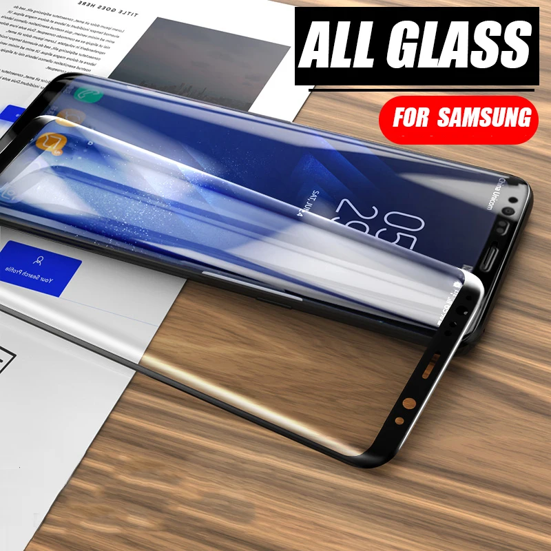 Защитное стекло 3D закаленное для samsung galaxy S6 Edge plus S7 S8 S9 S10 note 8 9 S 6 7 10 9|Защитные