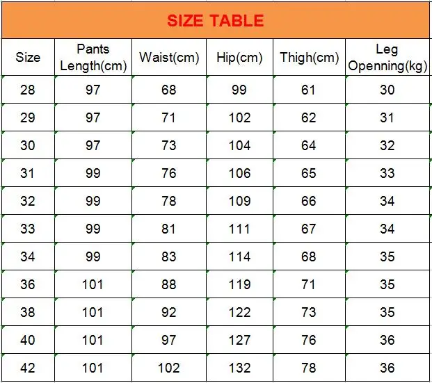 size chart