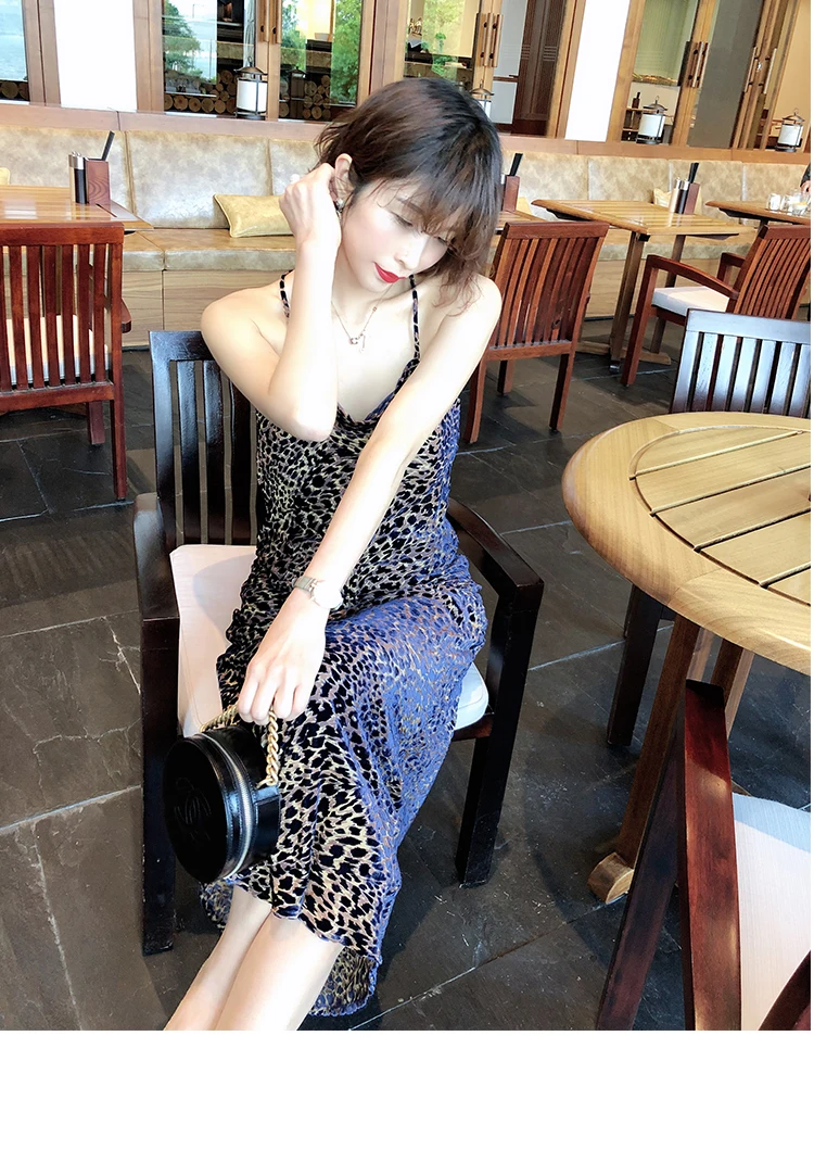 Leopard New Summer Women long dress sling fishtail dresses for party holiday Maxi Dress