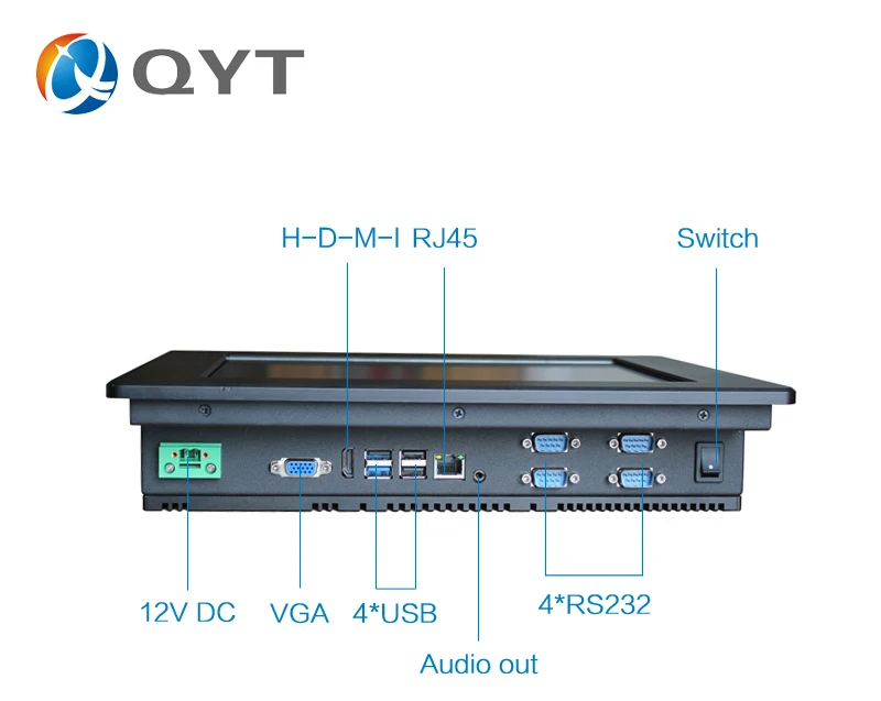 12 "4 Гб DDR4 32G SSD промышленный встроенный компьютер windows системы ПК с 4 * RS232
