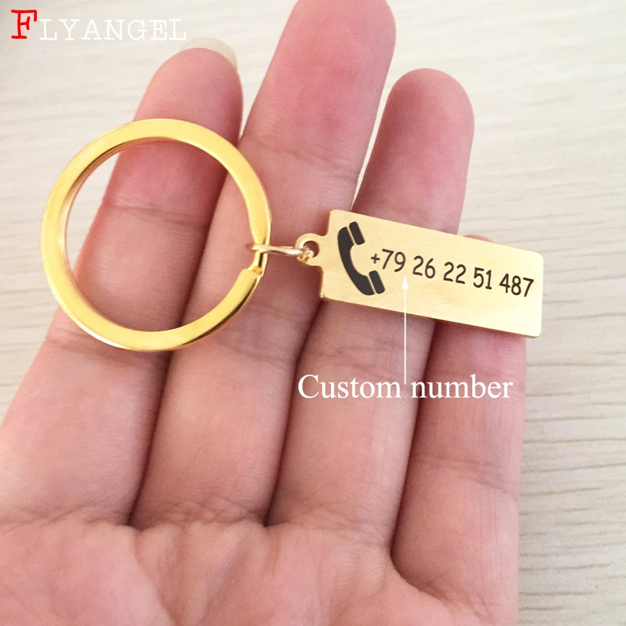 Buy Customized Phone Number Stainless Keychain Anti