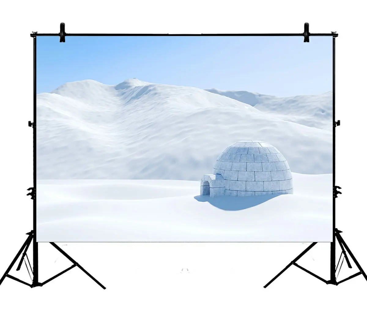 

5x7ft Snow Mountain Igloo Winter Snowscape Blue Sky Polyester Photo Background Portrait Backdrop