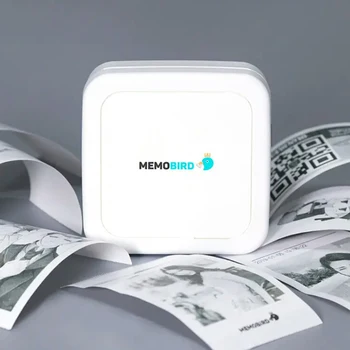 

Bluetooth Portable Photo Printer Mini Mobile Pocket Sticker Thermal Printer FREE App for iOS Android Rechargeable Battery