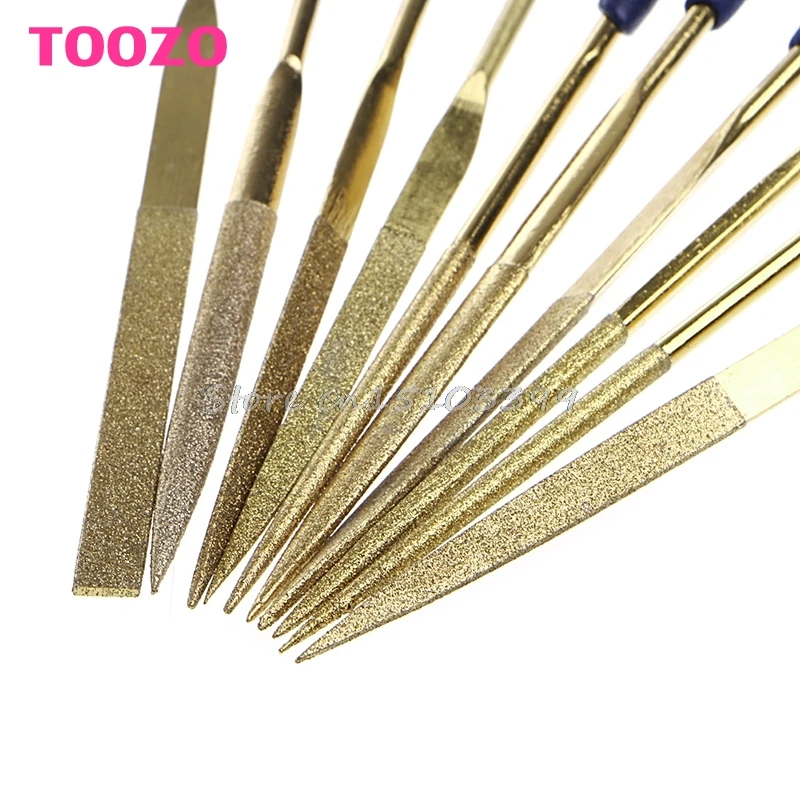 10Pcs Titanium Diamond Coating Needle Flat File Set Metal Working Craft Tools G08 Whosale&DropShip|file set|diamond coatingflat file |