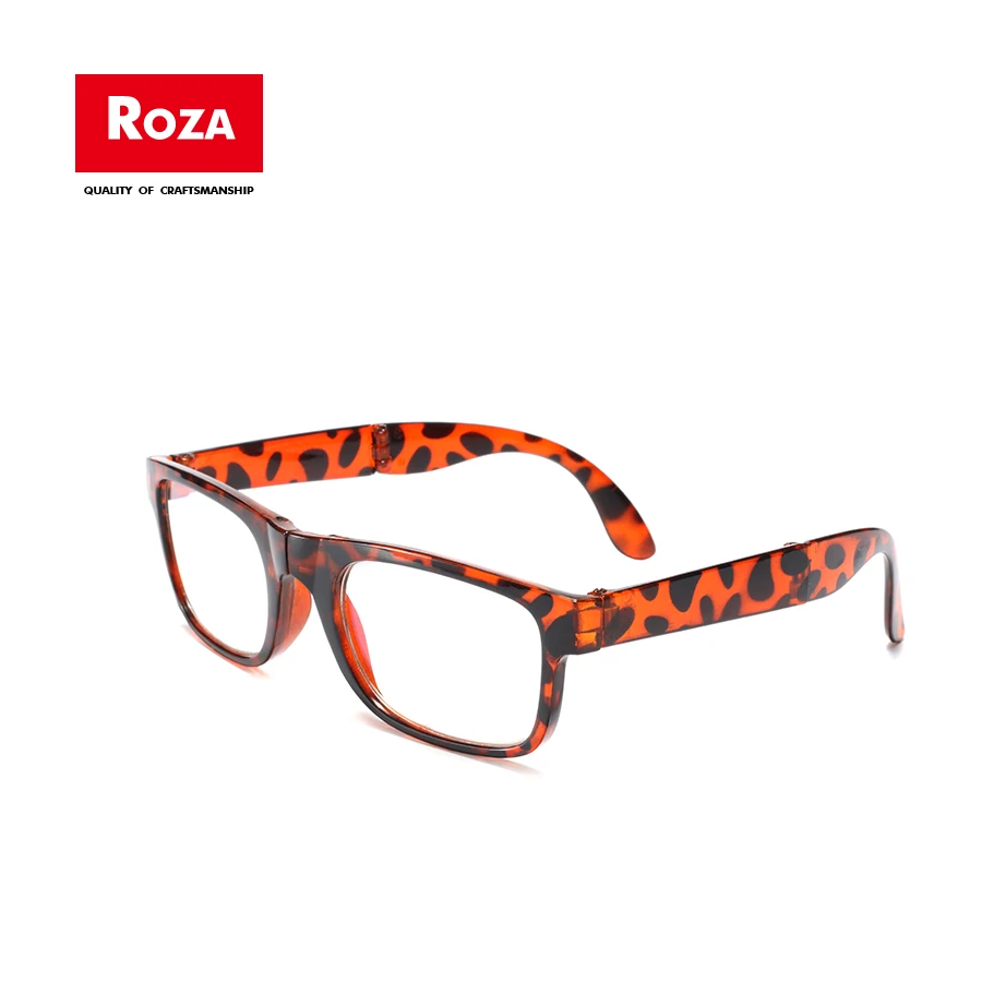 Roza складные очки для чтения ультра-светильник кожаный чехол увеличительные пресбиопические очки oculos gafas+ 1,0 до+ 4,0 RZ0708 - Цвет оправы: NO2