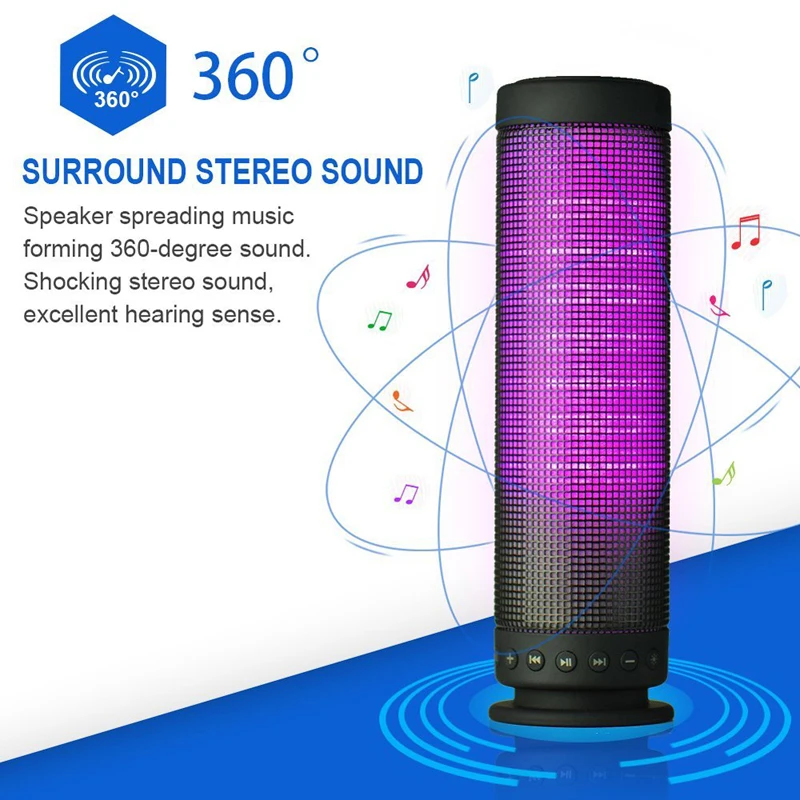 Yoteen светодиодный Bluetooth динамик цветной 360 градусов объемный громкий стерео