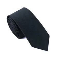 Модный тонкий галстук, черный Одноцветный простой Узкий Шелковый жаккардовый галстук для мужчин, ширина 6 см, повседневный E-003