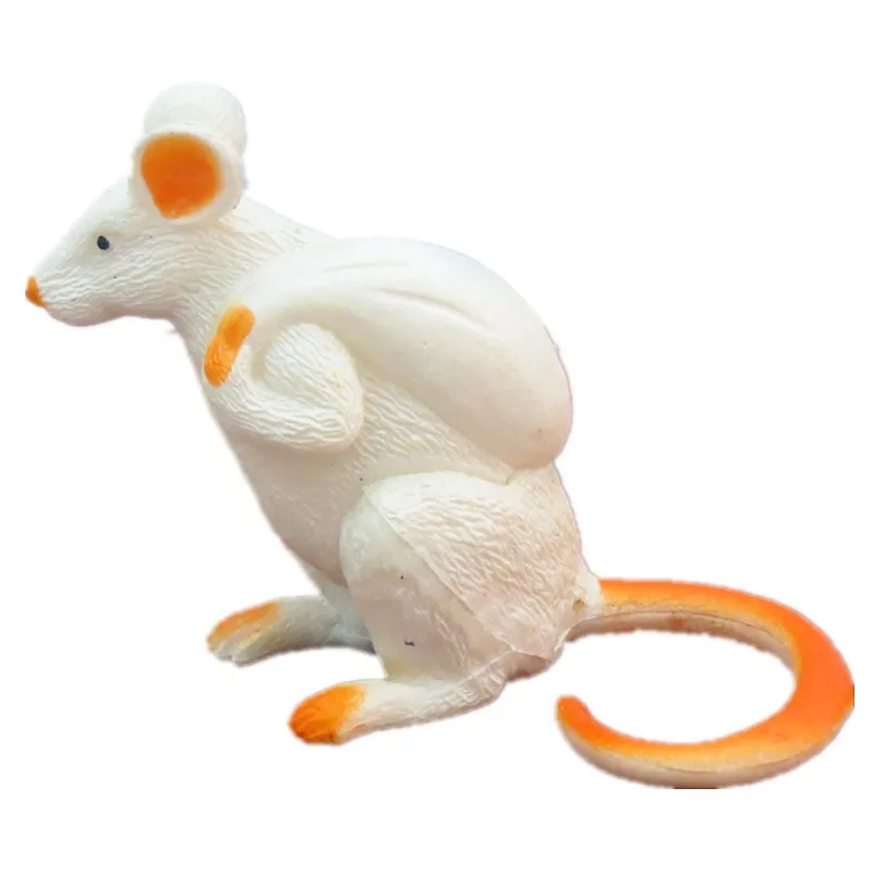 Домашний декор фигурки миниатюры ПВХ пластик имитация белая черная крыса Шиншилла мышь Модель Хэллоуин игрушки 2 шт./лот