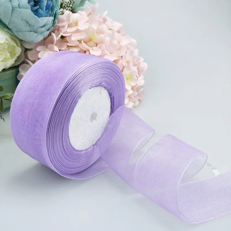 4cm 45meter Crystal Organza Ribbon Roll Invitation Card Gift Box Packaging Ribbon Sewing Craft For Home Wedding Party Decoration