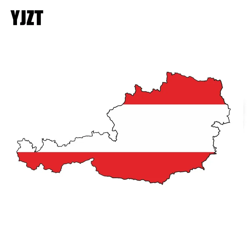 

YJZT 14.2CM*7.4CM Reflective Austria SILHOUETTE Flag Car Sticker Decal Accessories PVC 6-0426