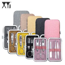 XYj маникюрный набор 8 шт./компл. легко переносить кусачки для ногтей маникюрный набор Инструменты, пилка для ногтей Ножницы Инструменты для ухода за ногтями с футляром лучший подарок