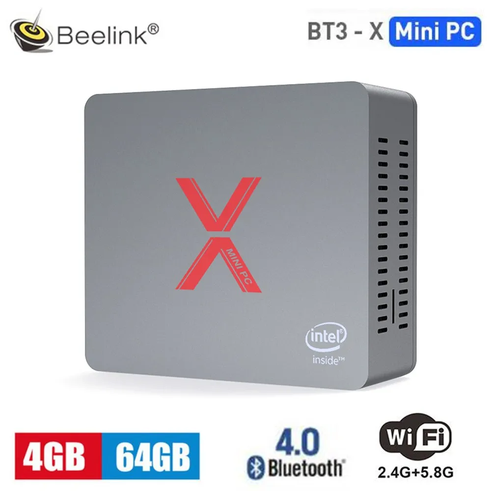 

Beelink BT3-X Mini PC Windows 10 Intel Apollo Lake J3355 Intel HD Graphics 500 4GB DDR4 64GB 2.4GHz 5.8GHz WiFi 1000Mbps BT4.0