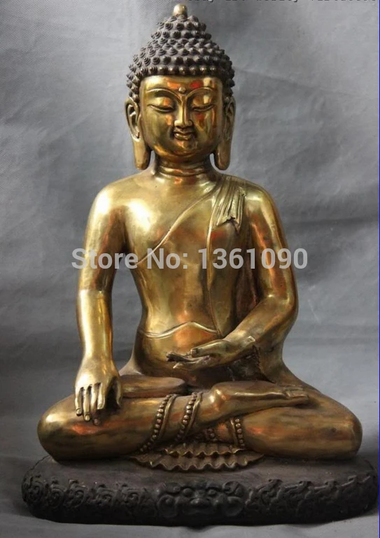 

xd 00618 Tibet Buddhism Temple Bronze Copper Gild Sakyamuni God Tathagata Buddha Statue