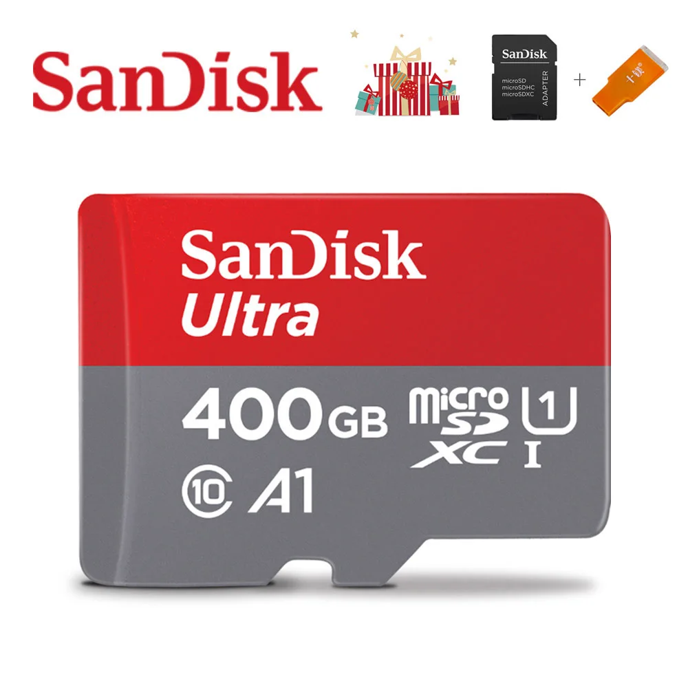 Карта памяти SanDisk A1, 400 ГБ, 256 ГБ, 200 ГБ, 128 ГБ, 64 ГБ, 98 МБ/с./с, 32 ГБ, Micro sd карта, Class10, флеш-карта, карта памяти Microsd TF, sd, карта s-0