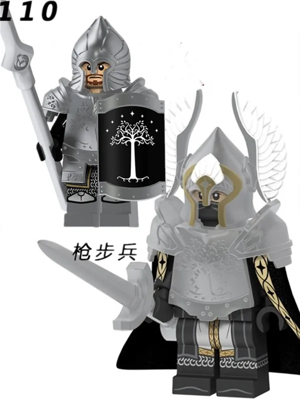 

Single Sale XP138 Fountain Guard Action Figure Soldier of Gondor Knight Spear Sword Building Blocks Bricks Toys