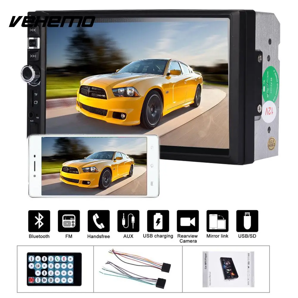 

Vehemo HD 2 Din Universal Premium MP5 Player AUX Automobile Car MP5 Multimedia Player Video Player TF