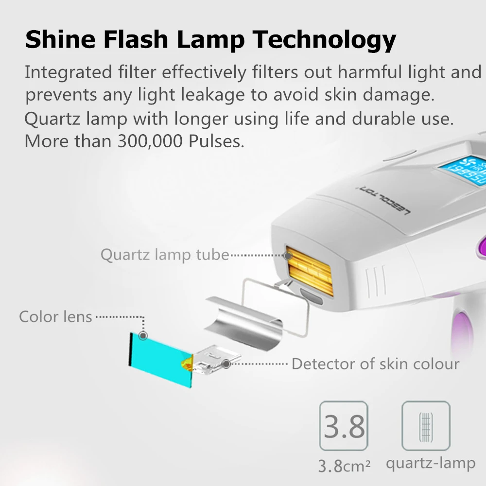 Lescolton IPL лазерная Машинка для удаления волос, перманентное удаление волос, для лица, подмышек, подмышек, бикини, ног, лазерный эпилятор Depilador T006i
