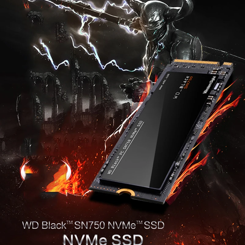 WD Black PCIe 250GB M.2 2280 SSD SN750 твердотельный диск 3100 МБ/с. для геймера игровой ПК