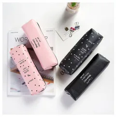 Kawaii розовый большой Ёмкость холст пенал школьные канцелярские Pencilcase карандаш сумка Канцелярские 04893