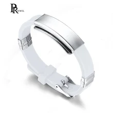 Силиконовый идентификационный браслет из нержавеющей стали