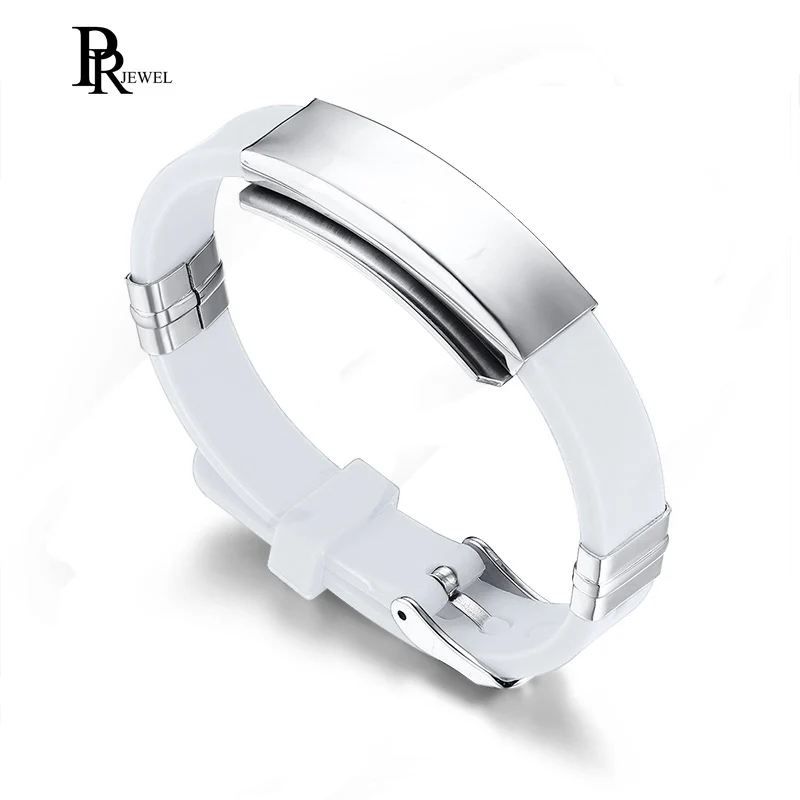 

Silicone Stainless Steel ID Identification Bracelet