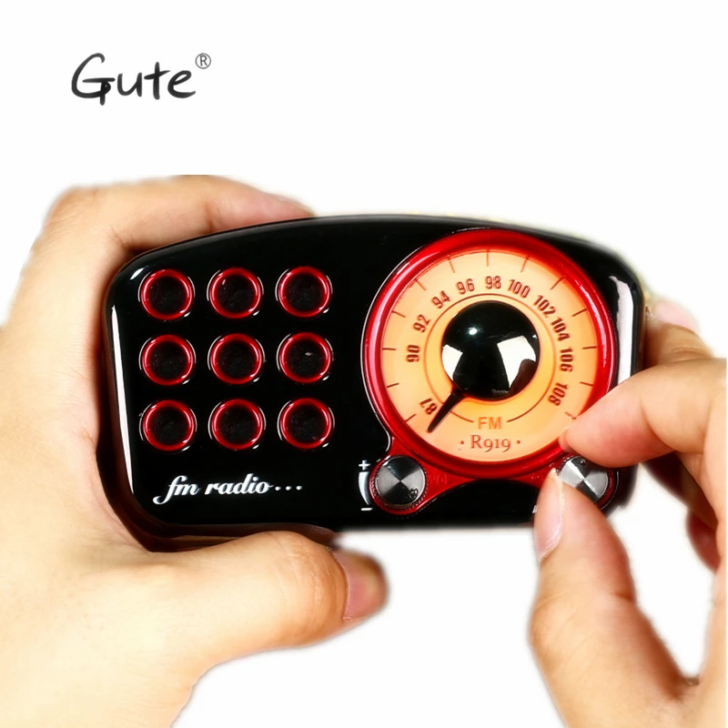

Gute Retro Gun metal texture wireless Bluetooth Speaker Electroplate FM radio portable pocket aged Elderly popular caixa de som
