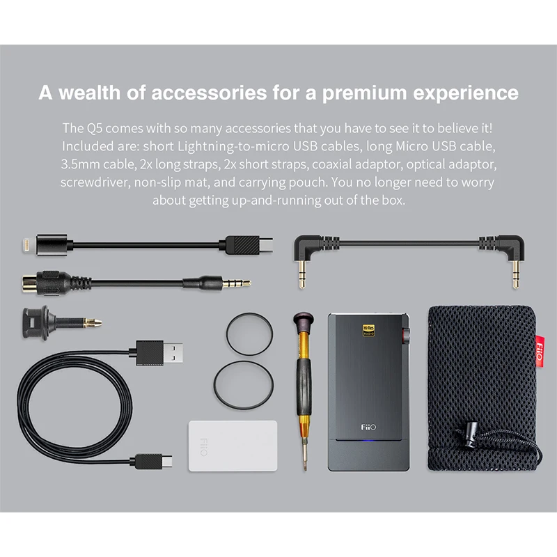 FIIO Q5 HIFI усилитель DAC флагманский Bluetooth и dsd портативный декодер MFi USB звука
