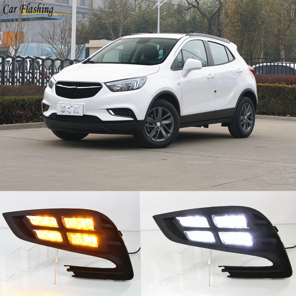 Автомобильные мигающие дневные ходовые огни для Buick Encore Opel Mokka 2017 2018 12 В ABS