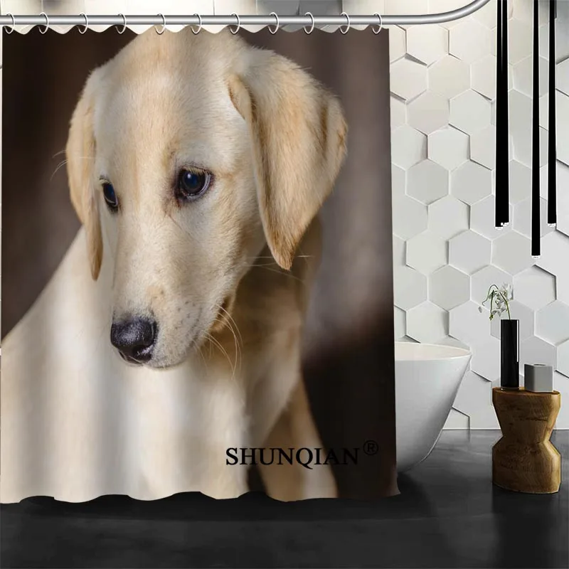 Новое поступление, занавески для душа с милой собачкой, полиэфирная ткань, занавески для ванной, водонепроницаемые изделия для ванной комнаты с крюком