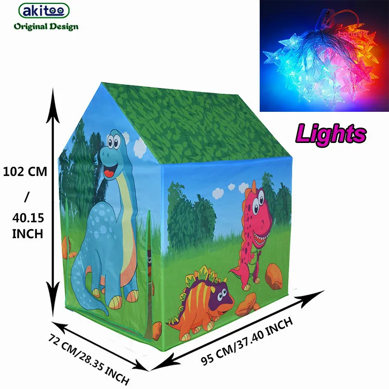 

akitoo new Kindergarten children tents indoor and outdoor baby game house dinosaur green small house toys picnic tent gift