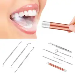 7 шт. профессиональной стоматологической помощи Tool Kit устные фонарик зуб Explorer зонда Новые