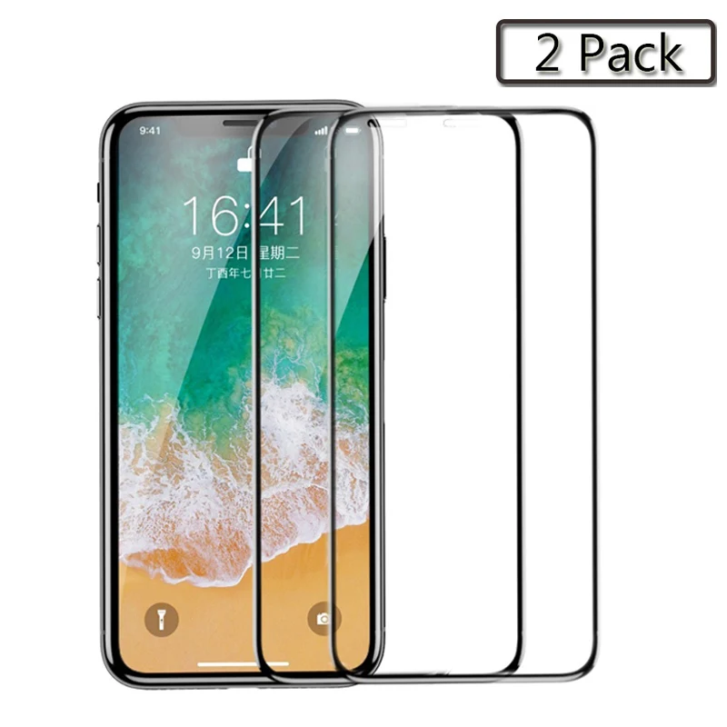 Закаленное стекло для iPhone X 11 PET Edge 3D полное покрытие Защитная пленка для экрана, защита Закаленное стекло пленка для iPhone Xs XR Max 2 шт - Цвет: Black 2PACK Discount