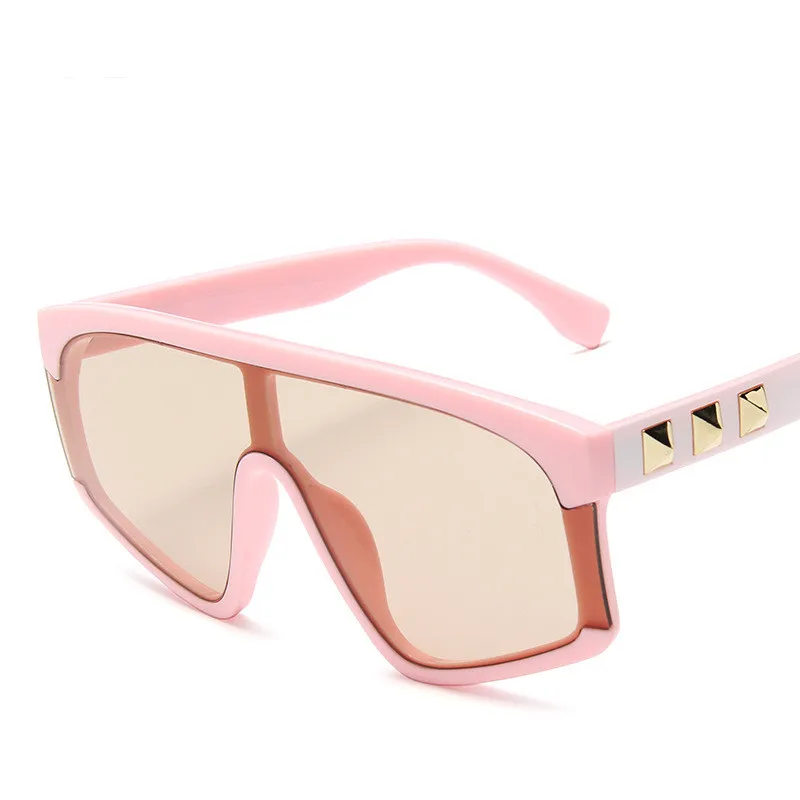 Higodoy мужские негабаритные пластиковые очки Солнцезащитные очки женские спортивные классические зеркальные градиентные солнцезащитные очки UV400 - Цвет линз: pink