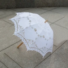 80cm encaje victoriano bordado boda sombrilla parasol para novia, blanco