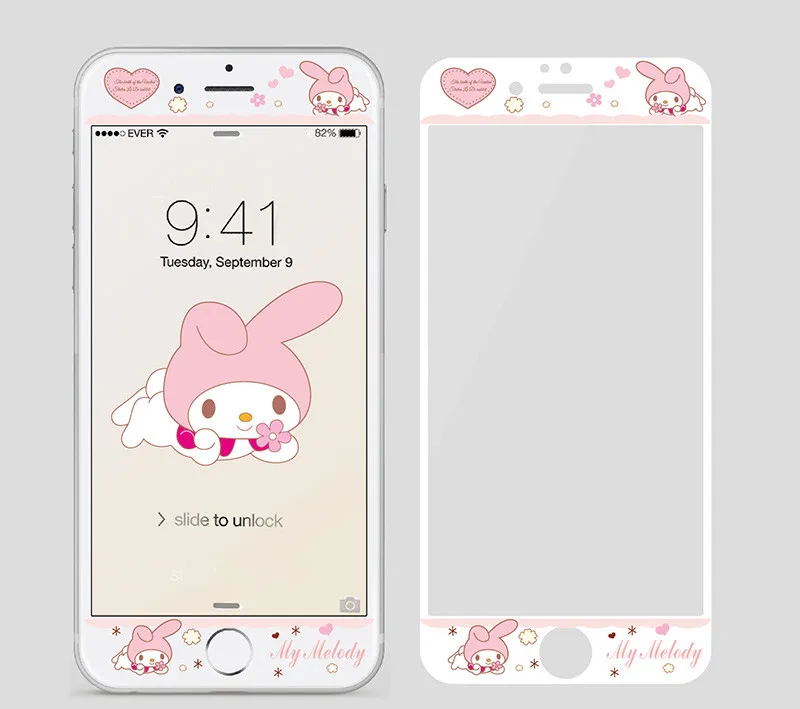 

Twin Stars Melody Rosette Pattern 3D Full Cover Tempered Glass For iphone 8 6 6S 7plus Screen Protector Glass Film