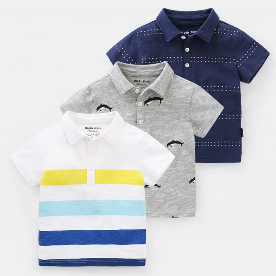 

Children T shirt for Boy Short Sleeve Casual Kids Clothes Summer Striped Cotton Boys T Shirt Height 90-130cm Boys Tops