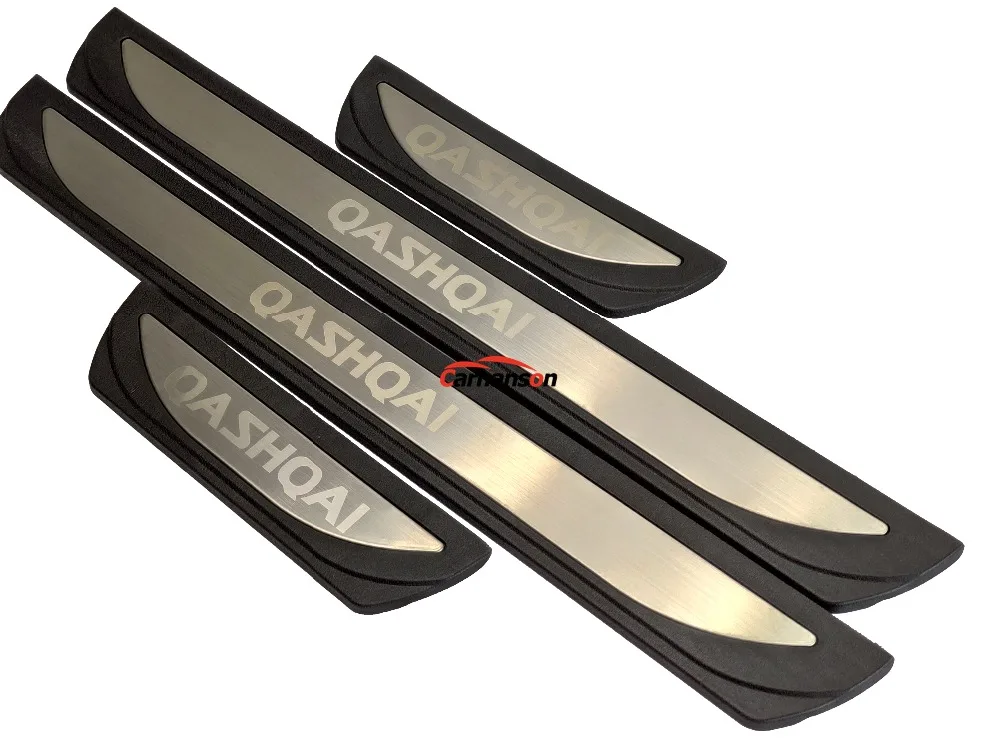 4 pieces stainless steel car accessories interior bumper protection CDEFG for Qashqai J11 SUV 2014-2019 door sill cover