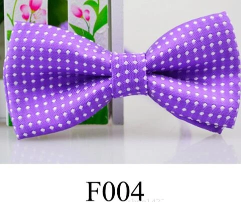 Детская галстук-бабочка полиэстер Шелковый Повседневная точка галстук-бабочка - Цвет: F-004