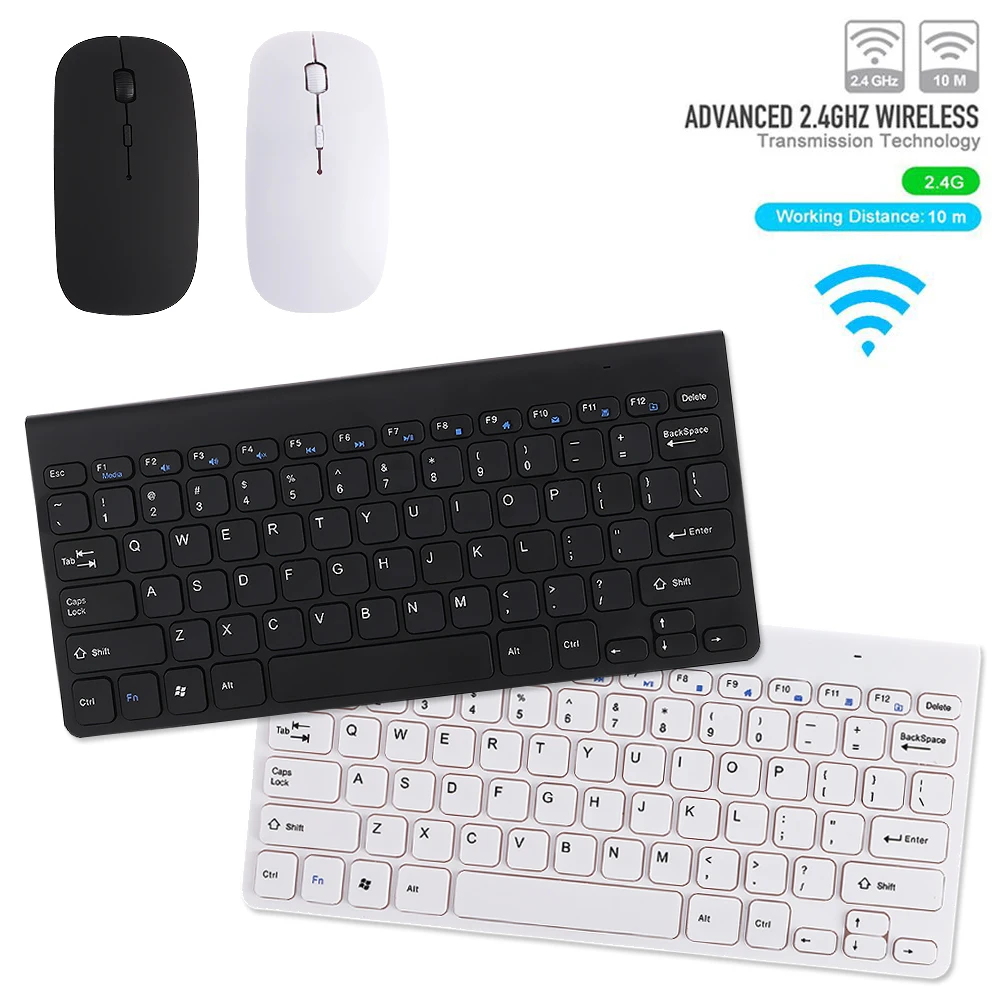 

Ultra Slim 2.4GHz Wireless Keyboard Mouse Mice Combo Set Compact Structure With USB Receiver For PC Laptop MacBook